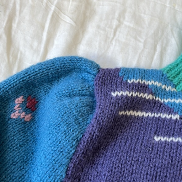 Vintage Cottagecore Farm Sheep Shetland Hand Knit Wool By The Eagle’s Eye Size L - Picture 4 of 9